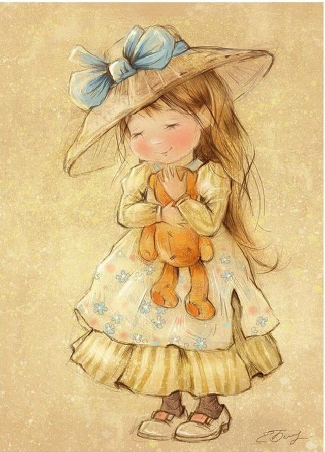 插画家|白俄罗斯美女插画家叶卡捷琳娜下的小女孩，太可爱了