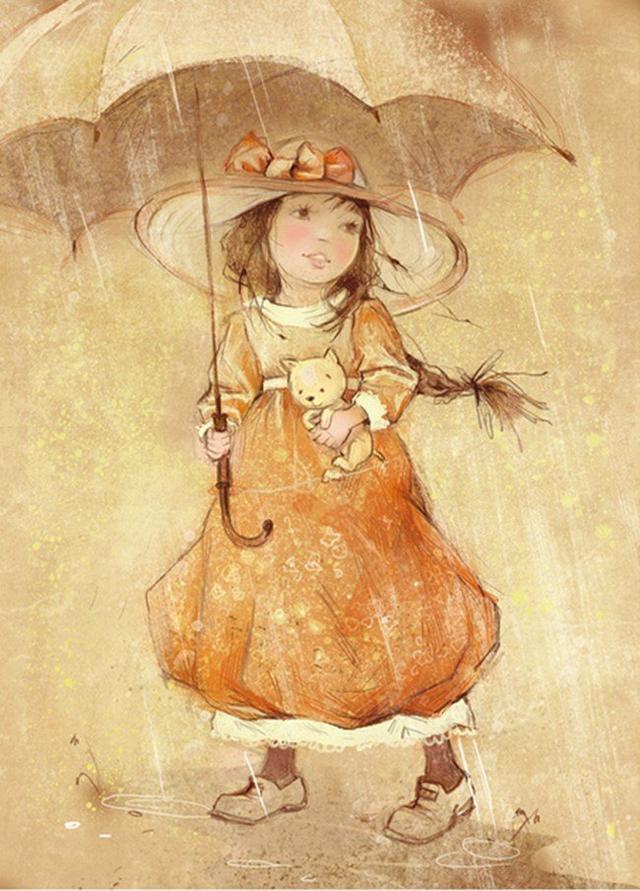 插画家|白俄罗斯美女插画家叶卡捷琳娜下的小女孩，太可爱了