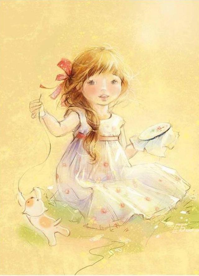 插画家|白俄罗斯美女插画家叶卡捷琳娜下的小女孩，太可爱了