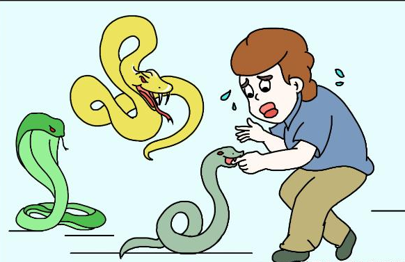 蛇咬人的图片 动漫图片