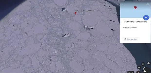 外星人|谷歌地球南极附近惊现神秘“百米长冰船”，引发网友疯狂猜测