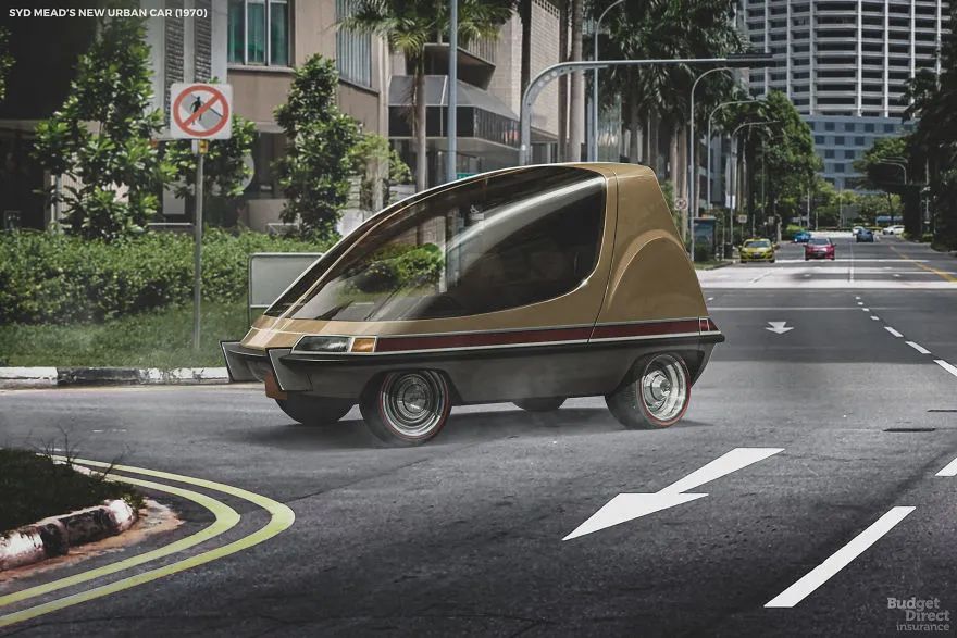 車尾部變尖的水滴車不怕風雨也不用和外界接觸的單人汽車1900年代以來