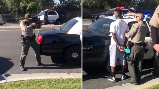 警察|美国几名黑人男孩被人持刀威胁，警察赶到后竟举枪对准黑人男孩