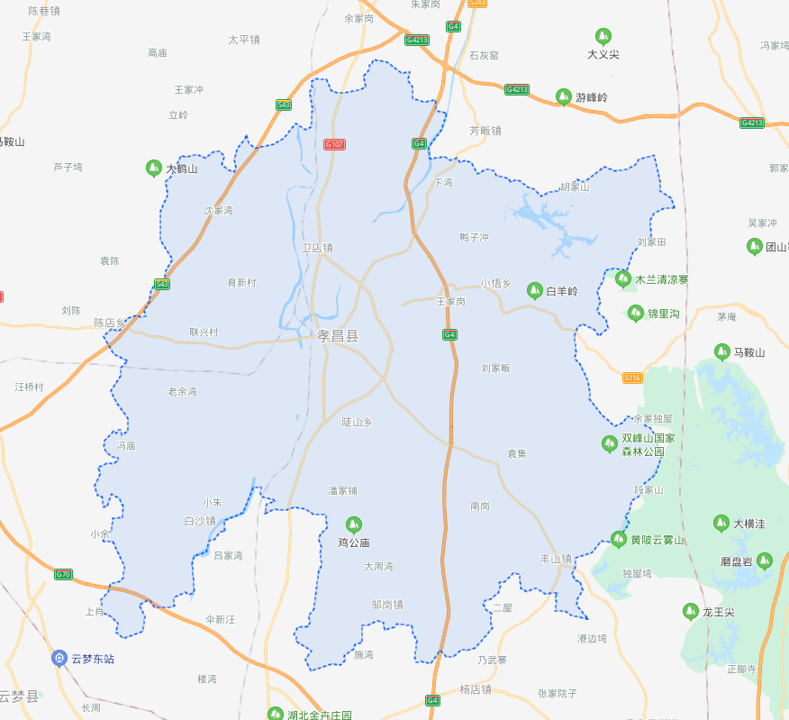 孝昌县各乡镇到县城有多远?看下排行就知道了