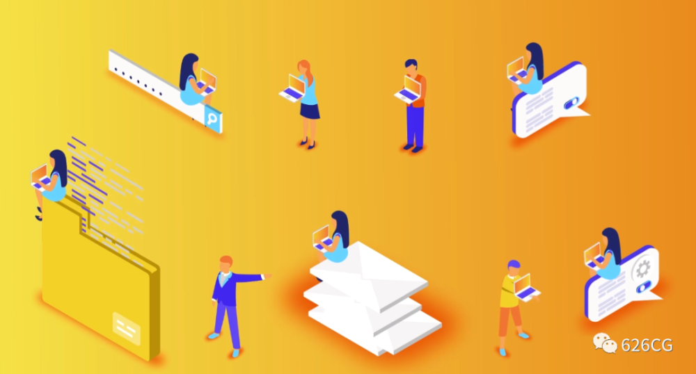 28个mg动画市场营销商场购物互联网科技数据信息平面等距图形元素