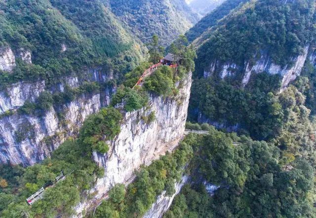 油杉河大峽谷峰林如箭芒高崖入雲端是畢節又一代表性景區