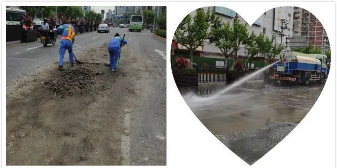 紧急!控江路发生大堆水泥渣土洒落事件