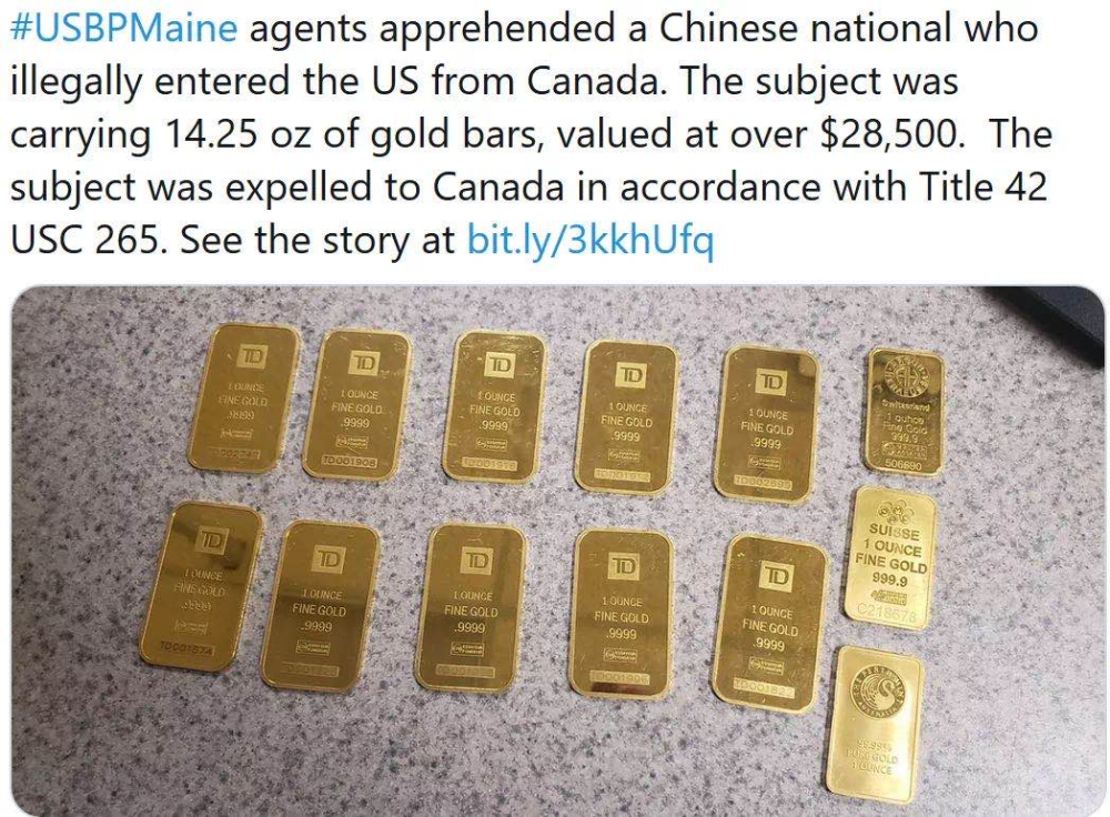 真的有钱留学生带13根金条穿防弹衣去美国当场遣返