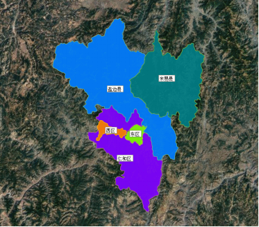从地形图可以看出攀枝花市地形北部高,南部低,地处攀西裂谷中南段,属