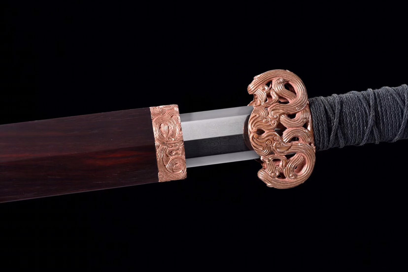 紫铜装櫑具剑,纯手工自炼钢古法锻造