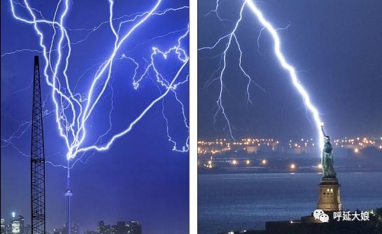 骇人的雷电上海东方明珠塔被闪电击中何方道友在此渡劫