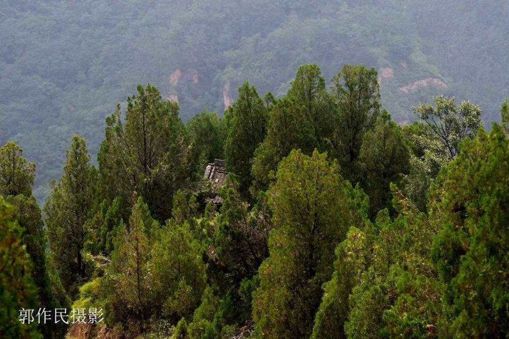 路边的小山梁上,突兀兀地出现一栋建筑物.