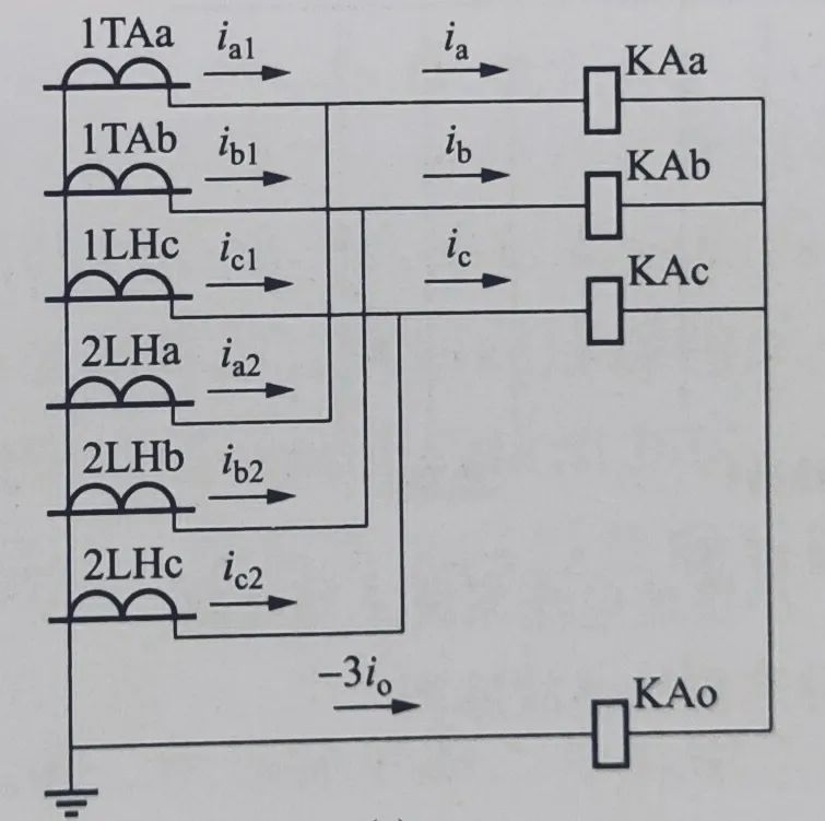 这种接线是将两组星形接线并接,一般用于 3/2断路器接线,角形接线,桥