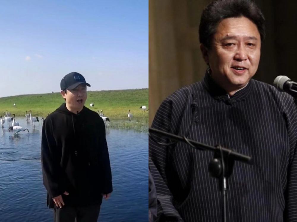 沈腾|偶遇沈腾湖边看丹顶鹤，身材发福像老头，网友：以为是于谦