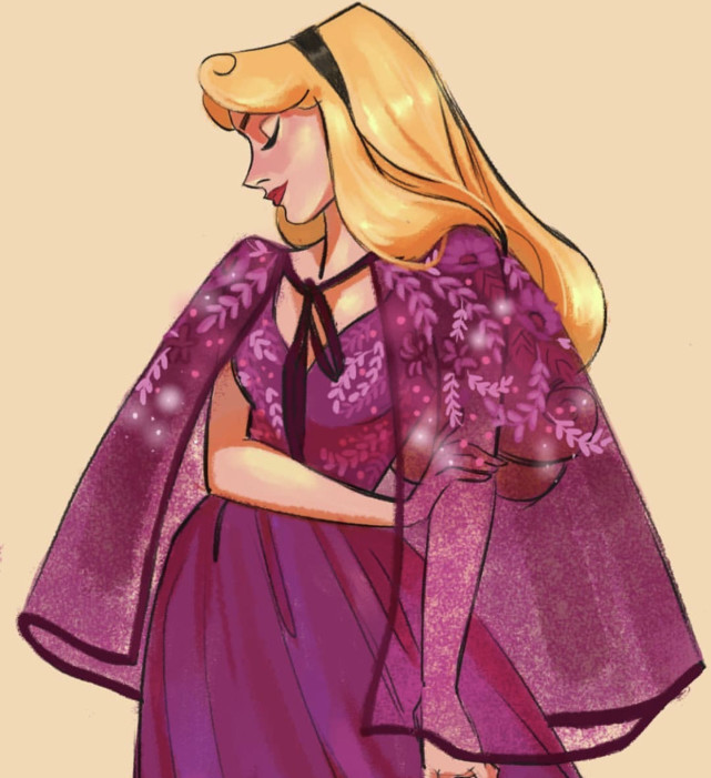 迪士尼公主的"晚礼服"扮相,花木兰一身中国红,艾莎美若天仙