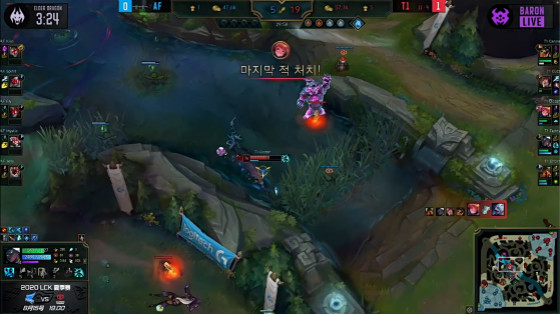 LCK夏季赛比分：T1战队Clozer帮助队伍2:0战胜了AF