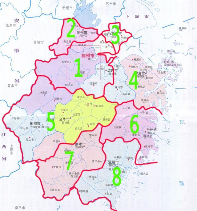 劃出海寧市,桐鄉市【4】寧波:劃入舟山市全境,劃入紹興市上虞區,嵊州