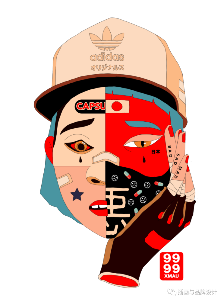 复古个性的街头涂鸦风传统与现代的日系元素结合真是又潮又酷