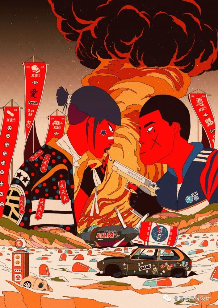 复古个性的街头涂鸦风传统与现代的日系元素结合真是又潮又酷