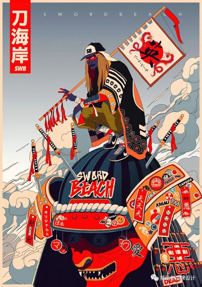 复古个性的街头涂鸦风传统与现代的日系元素结合真是又潮又酷