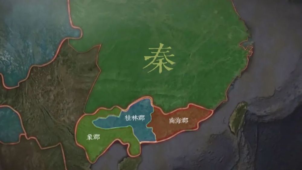 统一岭南后,按照秦朝的郡县制,设置了桂林郡,南海郡和象郡,这是广西第