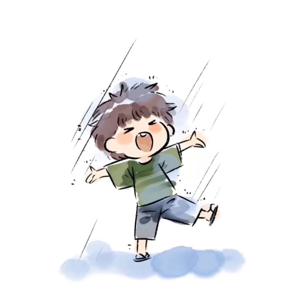 每天学一幅简笔画生动活泼的下雨小图适合新手