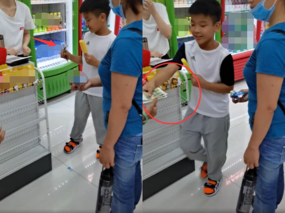 黄圣依|黄圣依富豪婆婆带孙子逛超市，安迪买雪糕乖巧交零钱，奶奶打扮朴素