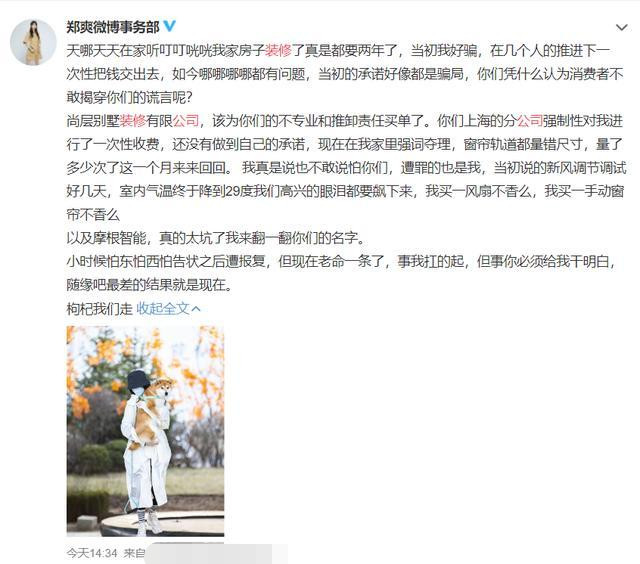 郑爽|郑爽怼完装修公司谈人设：我有的是市场和老百姓的喜爱