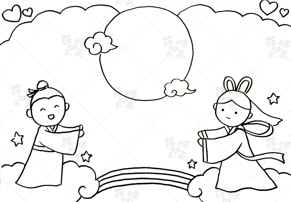 牛郎织女|相约七夕，用牛郎织女画出的七夕手抄报，简单又好看哦！