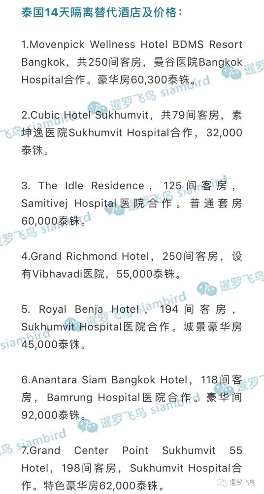 泰国_旅游|入境泰国必须隔离14天，这34家政府指定酒店任选，5万铢起
