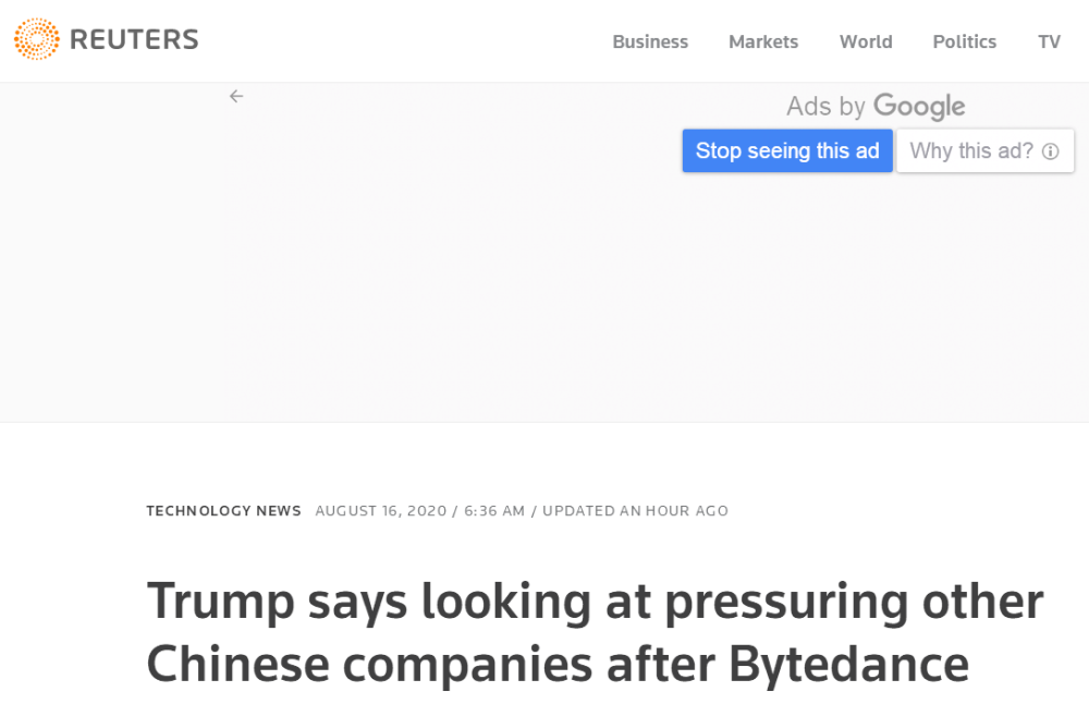 特朗普|挑事！记者问特朗普会不会向阿里巴巴等其他中企施压，特朗普匆忙回复