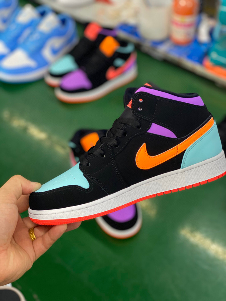 airjordan1midgsaj1糖果彩色鸳鸯3m反光