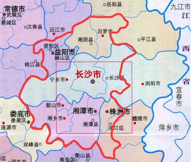 如果长沙扩容升级,行政区划调整是否会如上图所示:划入岳阳市汨罗市