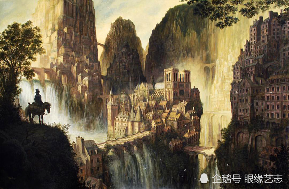 油画中的游戏世界中世纪的吟游者史诗般的游戏场景设计