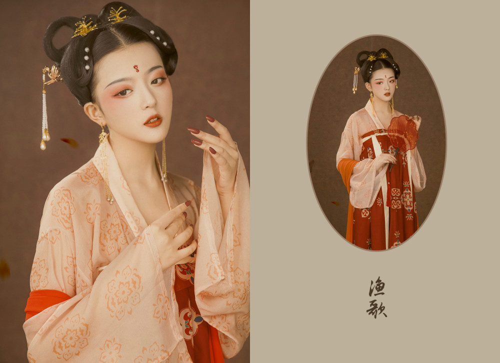 造型以飞仙髻为主,凸显了女子的古灵精怪.妆面以