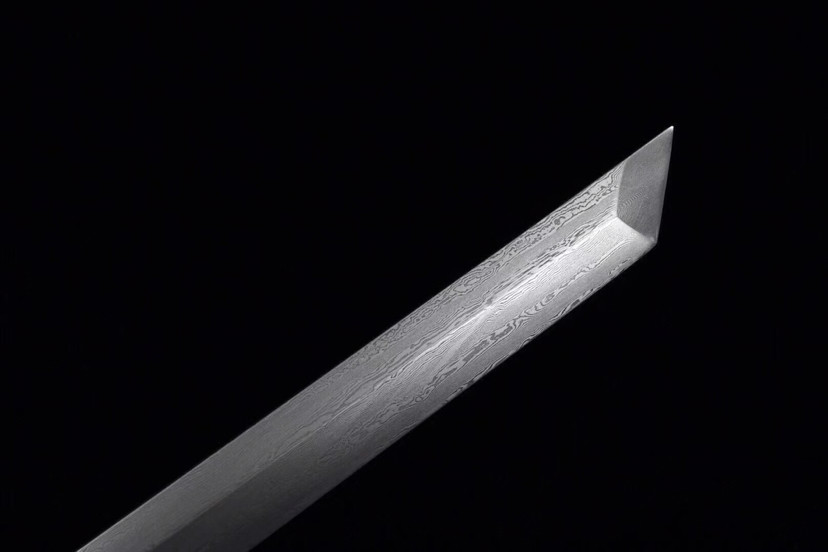 素装唐横刀,一体锻造百炼花纹钢