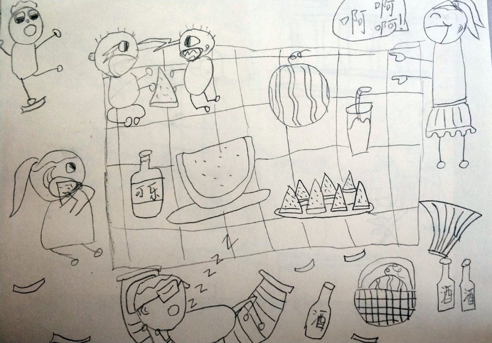 美术|少儿美术“会想”和“会画”哪个更重要？以“吃西瓜”为例