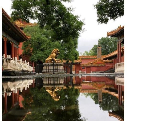 北京故宫|故宫雨后倒影，镜面相映成趣，网友直呼：美哉！