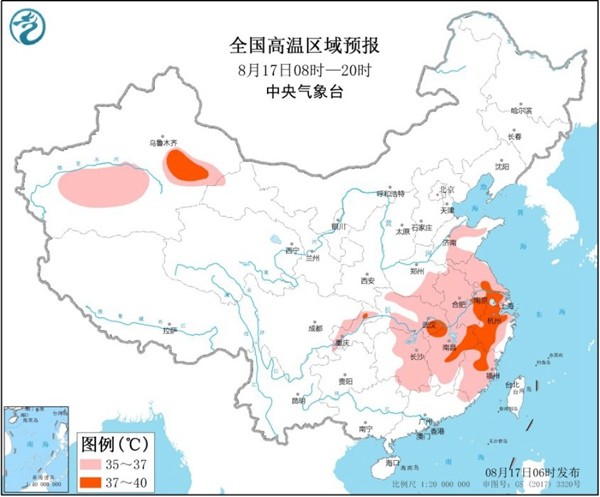 全国部分地区最高气温达到37到39℃