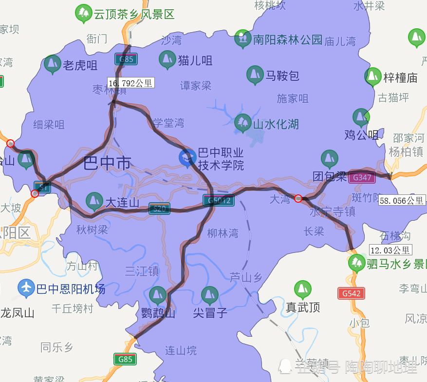 2020年巴中市各區縣高速路里程排名南江縣第一你家鄉第幾呢