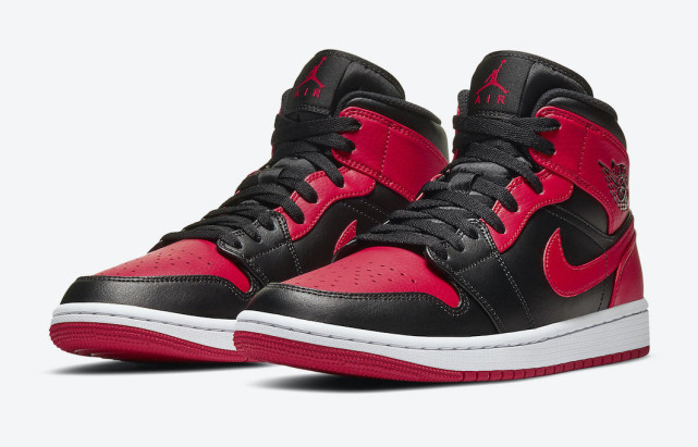 这才是小禁穿黑红配色aj1mid正式发布