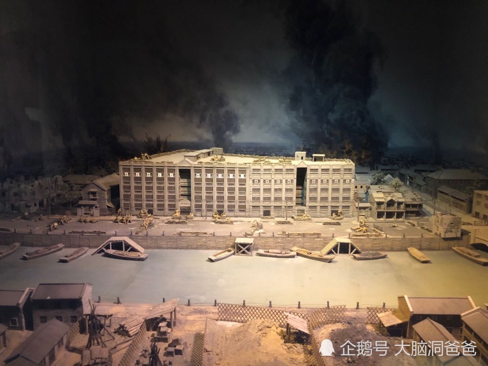 四行仓库博物馆内关于中国军队布防的模型