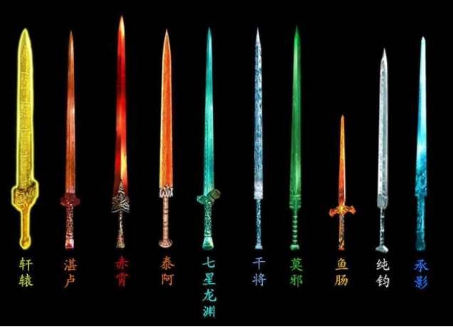 中国历史上最厉害的十大名剑,干将莫邪排名六七,第一无法超越