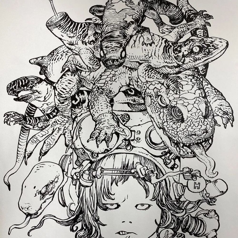 来看看日本殿堂级画师寺田克也的手稿