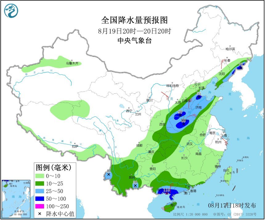 台风|三大台风胚胎共舞！海高斯将生成，如今我国22个70毫米以上暴雨点