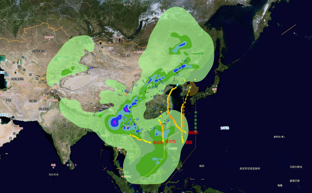 台风|三大台风胚胎共舞！海高斯将生成，如今我国22个70毫米以上暴雨点