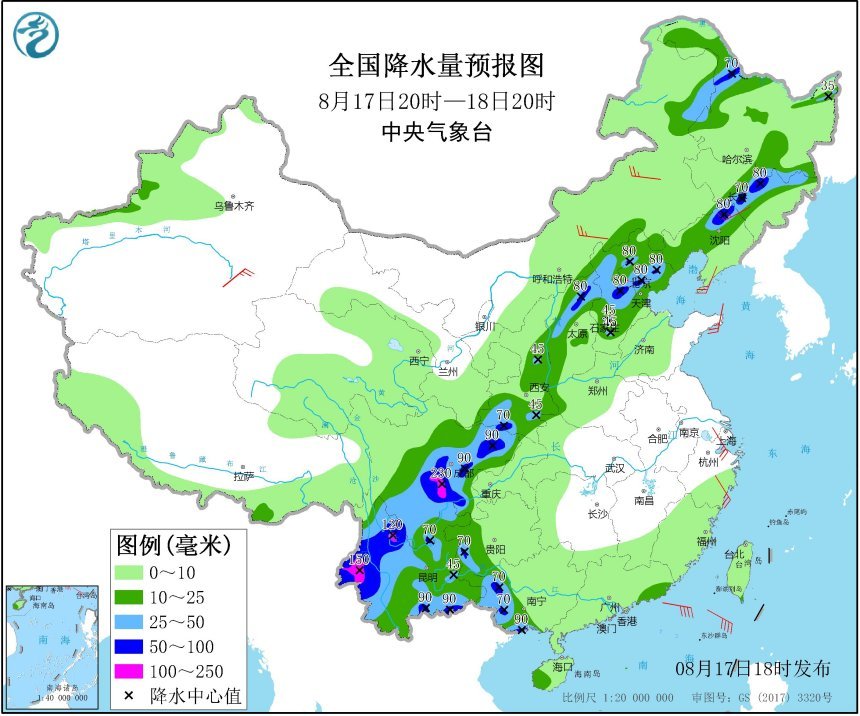 台风|三大台风胚胎共舞！海高斯将生成，如今我国22个70毫米以上暴雨点