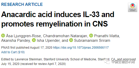 化合物|PNAS：腰果壳化合物具有修复受损神经的潜力！