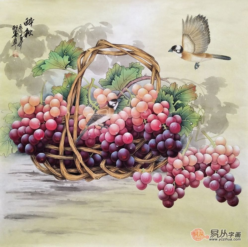 国画|名家国画葡萄精品图 羽墨经典构图欣赏