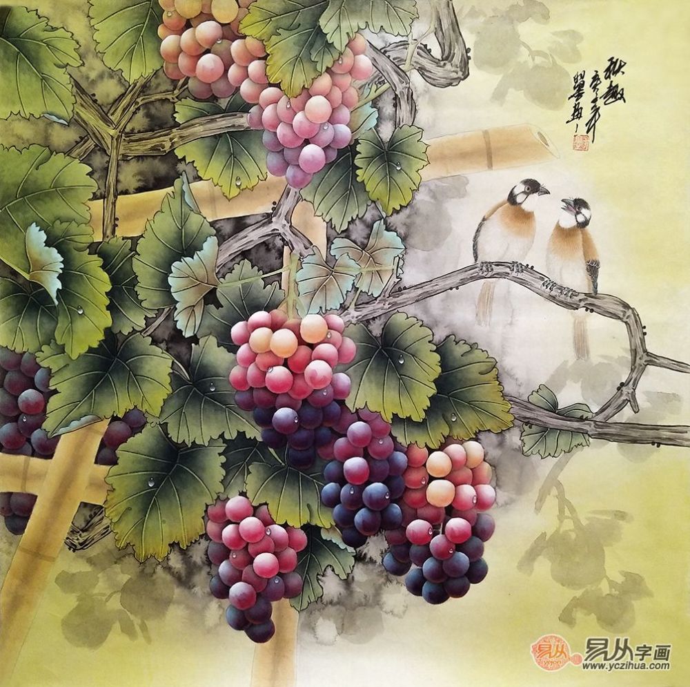 国画|名家国画葡萄精品图 羽墨经典构图欣赏